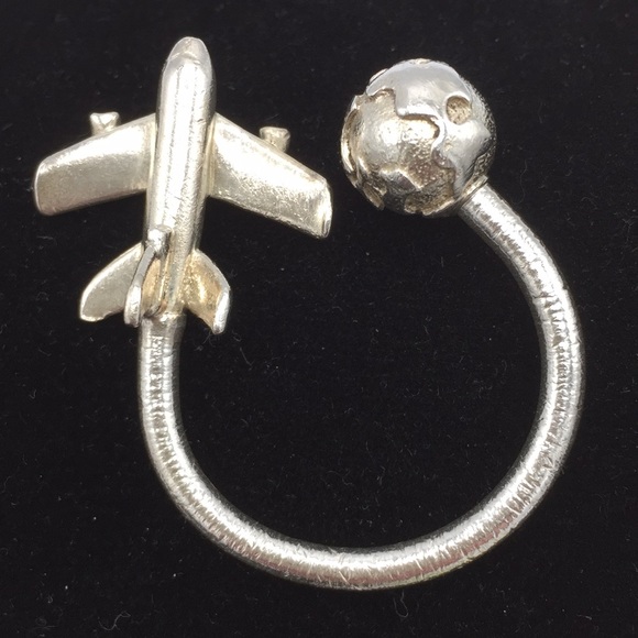 Tiffany & Co Jet & Globe Key Ring/Sterling Silver - Picture 2 of 6